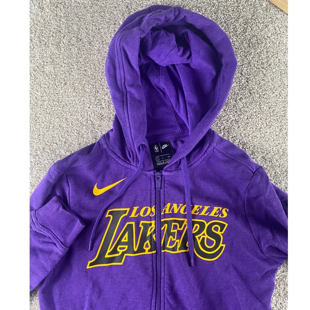Nike NBA Los Angeles Lakers Full Zip Hoodie Purple Yellow Women Small 931139-505